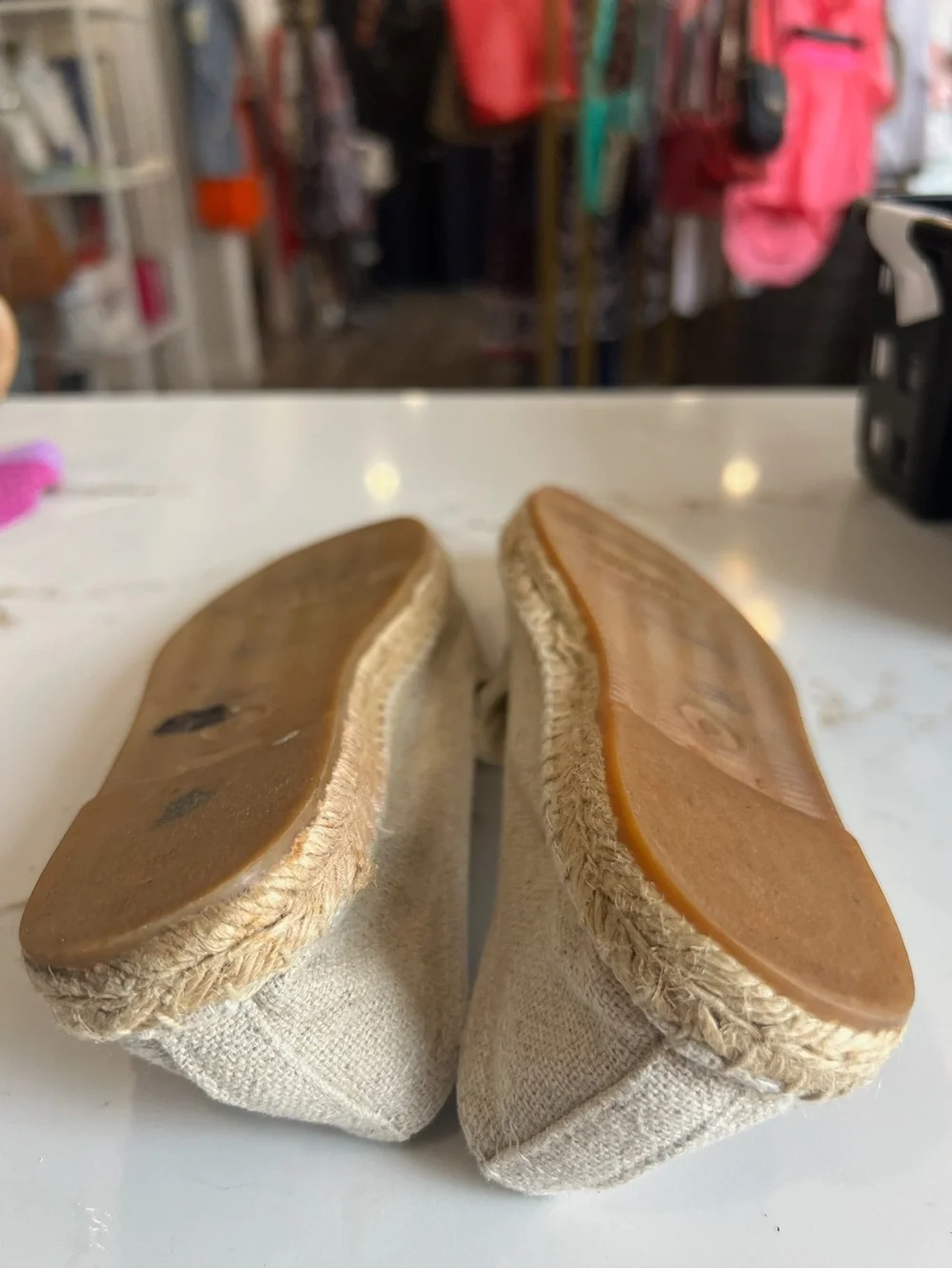 Soludos Beige Canvas Eye Embroidered Espadrille Slip-Ons